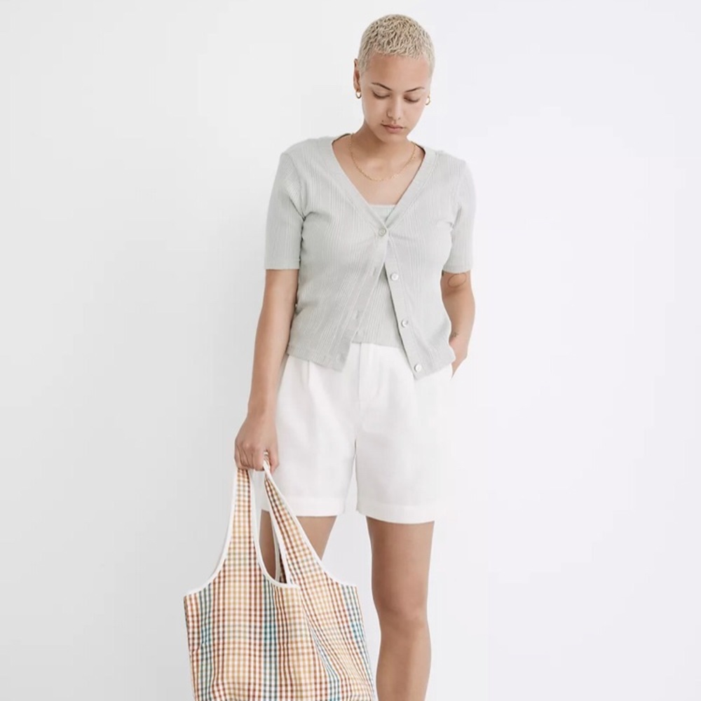 Madewell Pointelle Cardigan Twin Set, Ashen Sage, Size S